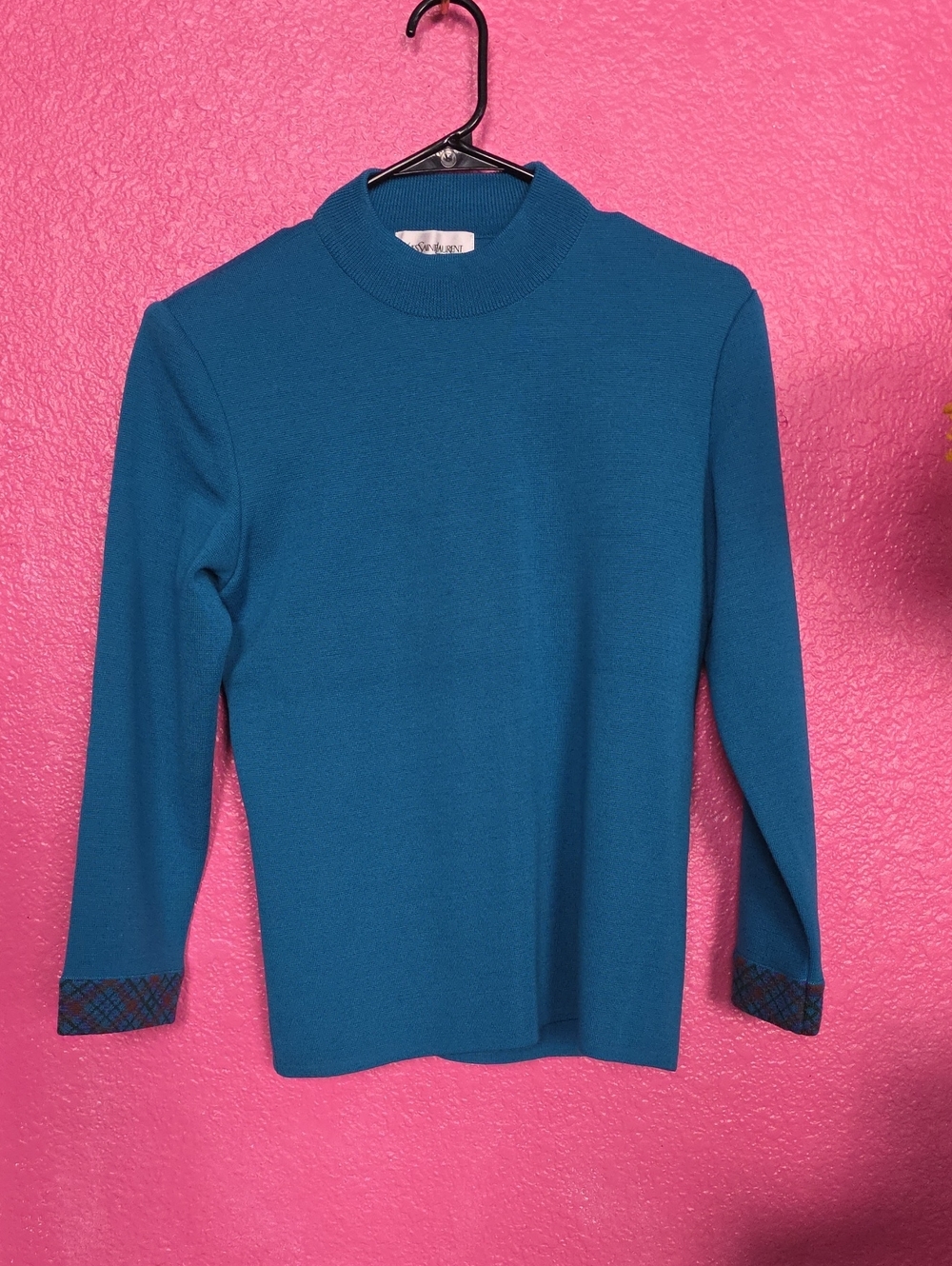 Yves Saint Laurent Vibrant Teal Crewneck Sweater
